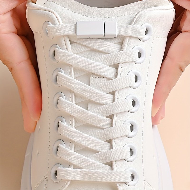 product-Fancyalgo-VirtualModelMatting-caf2d1e4c9d83fa153f73153aeea82a5.jpg Cosylee Magnetic No-Tie Elastic Shoelaces - 1 Pair, Fashionable & Easy For Sneakers And Boots, Lazy, Suitable For Sports Shoes - Image 1