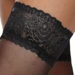 Women'S Anti-Slip Silicone High-Shine Sheer Thigh-High Stockings - Solid Black Elegant & Comfortable Design For Professional & Formal Occasions, Tights Stockings, Stylish Legwear, Sleek Hosiery, Stretchy Material, Fashion Hosiery, Occasion Wear - Image 10