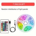 30M/98.4Ft 5V Led Strip Set 5050 Rgb Colorful 24-Key Ir Bt Controller Tv Background Ambient Light, Suitable For Living Room, Bedroom Neon Light Flashing, Flexible Cabinet Light Home Office Decoration - Image 7