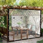 1Pc, Transparent Anti-Seepage Tarpaulin, Transparent Tarpaulin, Rain Shelter, Sunshade, Winter Plant Cover, Greenhouse Film Tarpaulin, Anti-Seepage Tarpaulin, Transparent Plastic Tarpaulin, Dust-Proof, Rainproof, Uv Resistant Garden Cover - Image 9