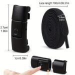 1 Pair Free-Tie Shoelaces Set, 2Pcs Elastic Shoelaces & 2Pcs Shoelaces Buckles For Sneakers Canvas Shoes - Image 2