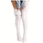 Cozy Knitted Thigh High Socks, Warm & Simple Over The Knee Socks, Women'S Stockings & Hosiery - Image 5