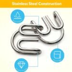 Metal Wire Puzzle Game Set, Puzzle Toy Game Iq Test Unlock Chain, Unlock Serial Game, Magic Toy Party, Nine-Ring Puzzle Intelligence Club Class Lock Hole Bright Lock - Image 6