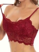 Contrast Lace Wireless Bra, Comfy & Breathable Scallop Trim Everyday Bra, Women'S Lingerie & Underwear - Image 4