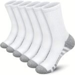 Pack Of 6 Pairs Large Size Rubber Calf Basketball Sports Mid-Cut Socks Men'S Solid Color Long Stockings - Image 2