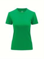 Solid Crew Neck T-Shirt, Casual Short Sleeve Top For Spring & Summer, Women'S Clothing - Image 6