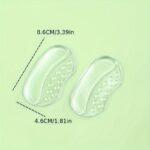 1 Pair/2 Pairs/5 Pairs Gel Heel Cushion Inserts, Transparent Silicone Anti-Slip Shoe Pads For High Heels, Comfortable Half Size Pads For Women'S Footwear - Image 6