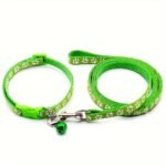 Pet Dog Collar And Leash Set, Cute Paw Pattern Nylon Dog Collar With Bell Long Dog Walking Leash - Image 17
