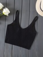 Casual Sexy Solid Color Mesh Spaghetti Strap Vest Top For Women - Image 3