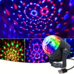1Pc Voice-Controlled Rgb Disco Ball Light With Remote - 7 Modes, Usb Powered, Color-Changing Led For Home, Parties, Karaoke, Weddings Sleek Black Design With Adjustable Stand - Image 4