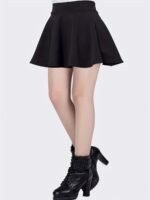 Plus Size Basic Skirt, Women'S Plus Palin High Rise Ruffle Medium Stretch Skirt - Image 5