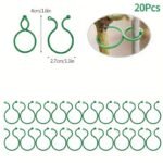 20Pcs Durable Green Plastic Garden Vine Strapping Clips - Versatile Plant Support Ties With Various Shapes For Tomato & Vegetable Gardens, Includes Ring & Buckle Holders - Image 3