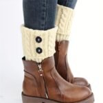 Button Detail Leg Warmers, Crochet Knitted Boot Leg Warmers Socks, Women'S Stockings & Hosiery - Image 9