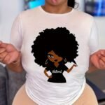 Figure Graphic Round Neck Casual T-Shirt, Short Sleeve Loose T-Shirt, Women'S Clothing