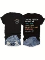 Women'S Inspirational Graphic T-Shirt - "You Are Enough" Message, Casual Crew Neck Short Sleeve Tee, Bright Green With Yellow Text, Loose Fit For Summer, Ladies T Shirt - Image 6