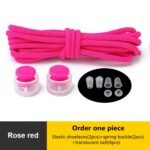 1 Pair Of Stretchy Spandex Elastic Shoelaces For Sneakers - No-Tie, Fit, 100Cm Long, Durable & Comfortable, Ideal For Sports Shoes With Pink Accents - Image 22