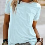 Loose Crew Neck T-Shirt, Casual Simple Short Sleeve Summer T-Shirts Tops, Women'S Clothing