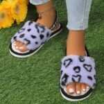 Cozy Leopard Print Women'S Plush Slippers - Warm, Breathable Fabric Indoor Shoes With Eva Sole, Pink Trim - Perfect For Home, Dorm | All-Season Comfort, Ladies Slippers - Image 10