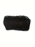 Plus Size Sexy Tube Bra, Women'S Plus Solid High Stretch Lace Strapless Bandeau Tube Bra