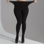 1-Pack Women'S Plus Size Solid Black Tights - High-Waisted Smooth Texture, Machine Washable, Comfort Fit For Everyday Casual & Formal Wear, Versatile Hosiery, Elegant Leggings, Durable Hosiery, Comfortable Leggings, Office Attire - Image 2