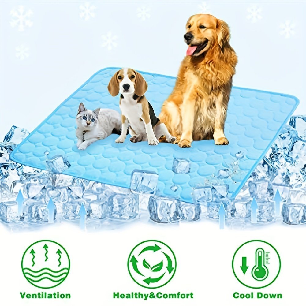 product-Fancyalgo-VirtualModelMatting-dd4526784bc0a2f1c83579c2a8476397.jpg Beiyu Pet Cooling Mat For Dogs & Cats - Breathable Washable Polyester Pet Bed With Ventilation Holes, Cooling Pad For Car Seat & Small House Cover, Summer Comfort For Small To Medium Dogs, Durable & Easy-Clean Design, Pet Cooling Mat, Pet Comfort Accessory, Ventilated Pet Bed, Easyclean Material, Dog Bed, Refreshing/Cooling Mat For Dog, Cat Bed, Xxl Dog Bed, Dog Accessory - Image 1