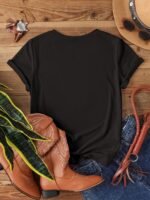 Faith Letter & Flower Print T-Shirt, Casual Short Sleeve Crew Neck Top, Women'S Clothing, Valentine'S Day - Image 7