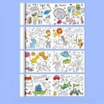 4Pcs/6Pcs Children'S Doodle Painting Roll Coloring Painting, Drawing Paper Long, Various Styles Can Be Selected Easter Gift Halloween Christmas Gift -Winter, New Year - Image 8