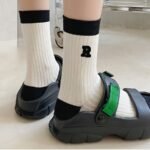 5 Pairs Black & White Unisex Socks, Trendy & Comfy Mid Tube Socks, Women'S Stockings & Hosiery - Image 5