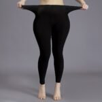 Plus Size Casual Leggings Stockings, Women'S Plus Solid Nylon High Rise Stretchy Pantyhose - Image 9