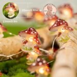 Mushroom Shaped Lamp String, Small Mushroom Fairy Lamp Battery Powered, Copper Wire Garland Lamp Suitable For Garden Festival Decoration, 2M/6.6Ft, 3M/9.9Ft, Christmas & Halloween Decorations - Image 2