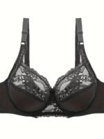 Plus Size Sexy Bra, Women'S Plus Comfort Floral Lace Underwire Hook & Eye Soft Bra - Image 9