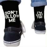 1Pari Unisex "I'M Lost Too" Print Funny Novelty Socks Great Gift For Men Women - Image 2