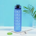 1Pc 1000Ml/33.81Oz Simple Large Capacity Plastic Water Bottle, Fashion Gradient Color Water Cup With Scale And Straw, Frosted Drinking Cup For Outdoor Sports, Fitness - Image 22