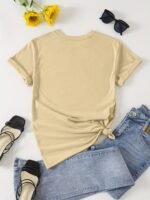 Butterfly Print Crew Neck T-Shirt, Casual Short Sleeve T-Shirt For Spring & Summer, Women'S Clothing - Image 7