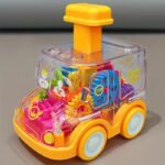 Interactive Transparent Gear Toy Car With Moving Parts - Push-Forward & Press-Play Mechanism, Durable Plastic Construction, Color-Changing Gears, Educational Learning For Boys & Girls, Educational Toy | Interactive Design | Color Changing Gears - Image 10