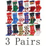 2/3/5/10 Pairs Of Neutral Christmas Socks With Funny Santa Claus, Snowflakes, Elk And Crew Members, Men'S New Year Fun Socks - Image 3