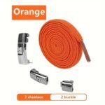 1Pair Elastic No-Tie Shoelaces, Lazy Metal Lock Laces For Women & Men - Image 9