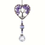 1Pc Amethyst Garden Suncatcher Crystal Rainbow Maker Drops Hang For Window, Home Decor, Car Accessories For Women