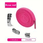 1Pair Elastic No-Tie Shoelaces, Lazy Metal Lock Laces For Women & Men - Image 15