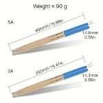 Amishop Premium Maple Drum Sticks 5A/7A - Anti-Slip Grip, Perfect For Electronic & Acoustic Drums, Ideal For Beginners - Image 4