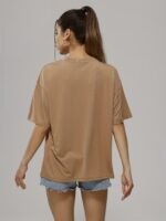 Solid Color Letter Print Casual Sports T Shirt, Soft Crew Neck Short Sleeve Tee, Women'S Clothing - Image 10