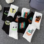 5 Pairs/10 Pairs Multi-Size Men'S Socks Black And White Long Tube High-Cut Versatile Student Style Autumn/Winter Sports Socks - Image 2