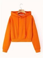 Solid Drawstring Hoodies, Casual Long Sleeve Versatile Sweatshirt, Women'S Clothing - Image 6