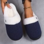 Solid Color Slippers, Casual Slip On Plush Lined Shoes, Comfortable Indoor Home Slippers - Image 19