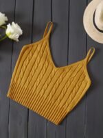 Valentine'S Day Knitted Cami Crop Top, Versatile Sleeveless Casual Top For Spring & Summer, Women'S Clothing - Image 4