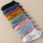 10 Pairs Women'S Solid Color Ankle Socks - Assorted Neutral Tones, Soft Breathable Fabric, Machine Washable For Everyday Casual Wear, Versatile Sock Colors, Simple Sock Design - Image 5