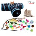 12Pcs/15Pcs/21Pcs/27Pcs Cat Channel Teasing Stick & Tunnel Set With Interactive Plush Mouse, Bell Sound, Artificial Fiber Feather Toys - Multi-Directional Play, Suitable For Cats, Scratching Posts - Image 6
