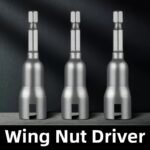 1Pc Electric Tool Slot Electric Screwdriver With 1Pc Butterfly Bolt Socket Wrench, 6.35Mm Hex Socket Conversion Nut - Image 7