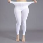 Plus Size Casual Leggings Stockings, Women'S Plus Solid Nylon High Rise Stretchy Pantyhose - Image 12