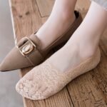 5-Pack Women'S Non-Slip Boat Socks - Floral Lace-Like Pattern, No-Slip Grip & Secure Fit, Soft Pastel Pink/Beige Everyday & Formal Footwear - For Casual, Office, Party Events - Easy Hand Wash Care, Casual Comfort, Delicate Design, Breathable Fabric, Office Professionals - Image 10